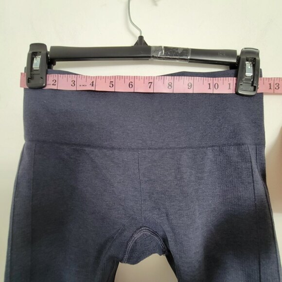 Lululemon In The Flow Crop II Leggings Heathered Inkwell Ruched Seamless Size 4 - Picture 14 of 17